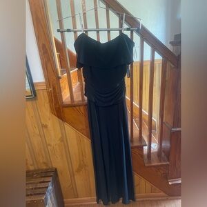 R & M Richards Elegant Black Off-Shoulder Jumpsuit Romper Rhinestone Women 14